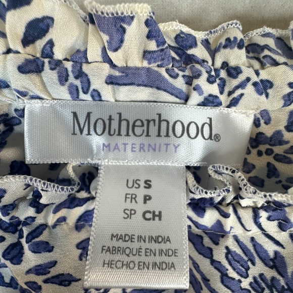 Motherhood Maternity Coastal Boho Maxi Dress S Blue Paisley - Picture 4 of 6